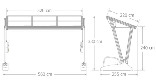 dimensioni stazione di ricarica fotovoltaico